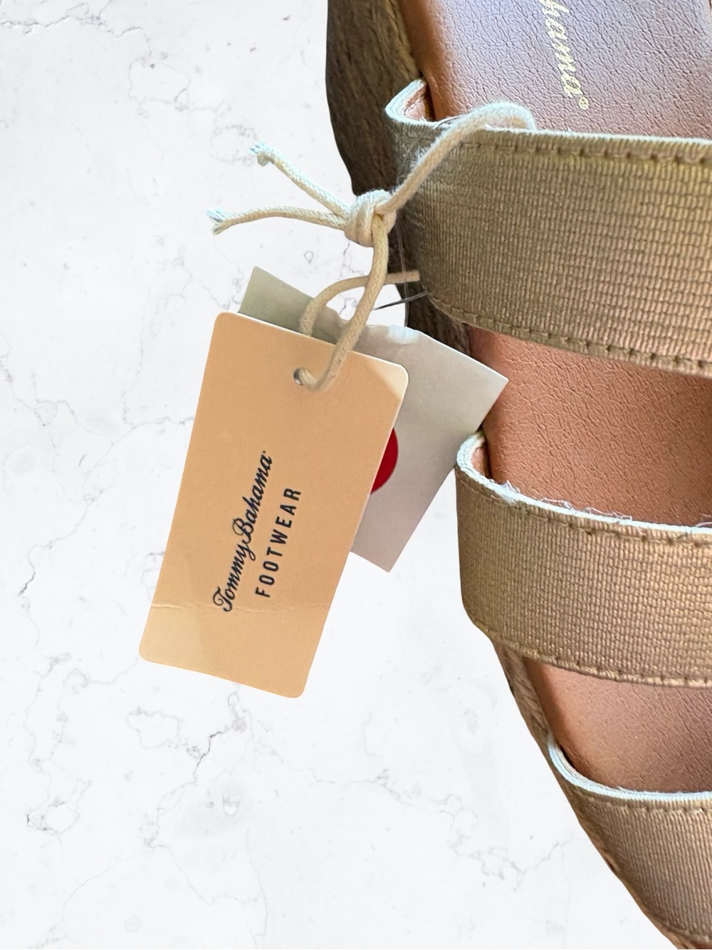 Tommy Bahama Metallic Gold Wedge Sandals - Picture 3 of 7